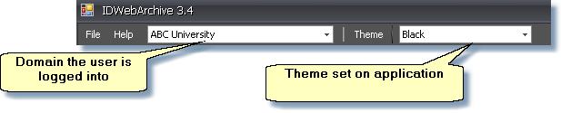 Modes, Views and Main Menu Domain: Displays a list of domains the user