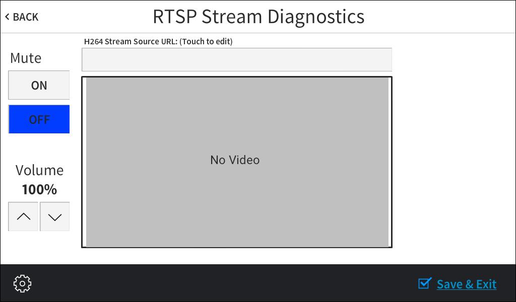 RTSP Test On the Diagnostics screen, tap RTSP Test to display the RTSP Stream Diagnostics screen.
