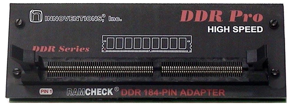 7.4 RAMCHECK DDR PRO ADAPTER The RAMCHECK DDR Pro 184-pin adapter features advanced circuitry and a powerful high-frequency test engine, allowing you to fully test and identify