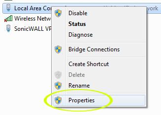 5. Click Change adapter settings. 6. Right click your network adapter and select Properties. 7.