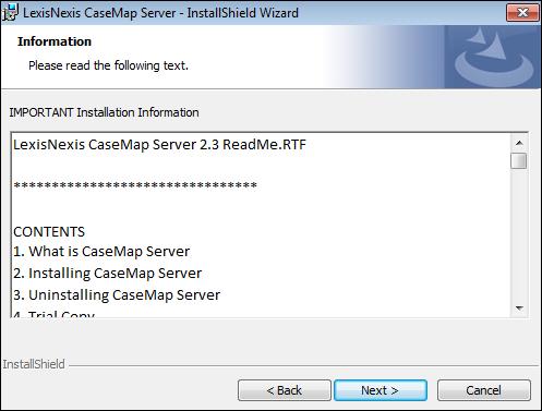 Installing CaseMap Server 23 7.