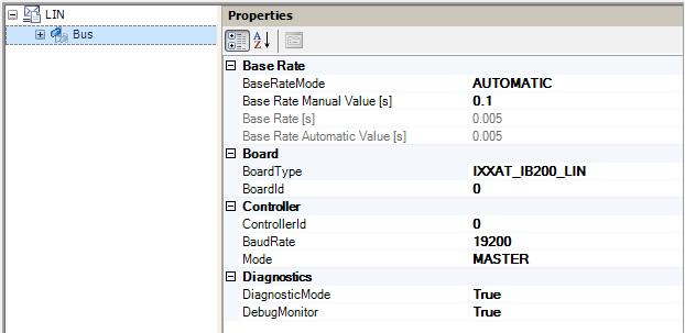 ETAS Working with LIN Editor Bus Base Rate: The "BaseRate" property defines the rate at which communication between the COSYM project and the selected LIN module controller takes place.