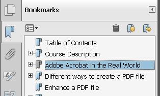 Bookmarks Bookmarks appear in the Navigation Pane along the left side of the document. Click on a bookmark title to go to the bookmarked view.
