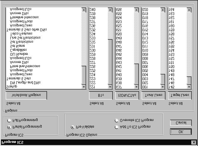 98 Using the Off-line Programming tool Important When you use the Off-line Programming tool to program a newlyinstalled ICS, or one which has undergone a cold start, make sure that the Start DN