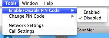 Select Tools > Enable/Disable PIN code > Enabled. 2. Enter the correct PIN code to enable. 3. Click OK to enable PIN code protection.