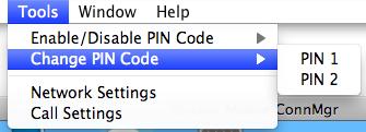 Section 4 - Device Setup using D-Link Connection Manager (MAC OS) SIM cards often contain two PIN codes that can be changed. Changing a PIN Code 1. Click Tools > Change PIN Code > PIN1 or PIN2. 2.