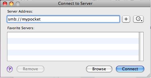 Step 2 To bring up a server connection window, hit the [Apple] key and the [K] key together.