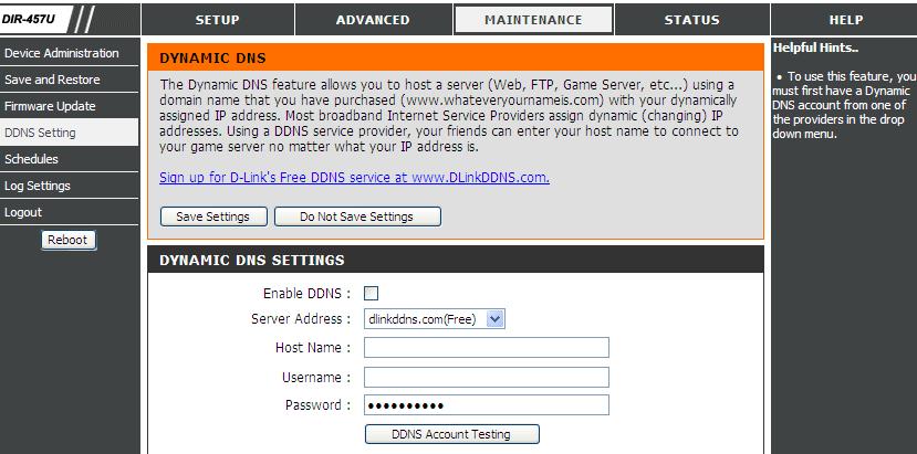 Section 5 - WEB Configuration DDNS The DDNS feature allows you to host a server (Web, FTP, Game Server, etc ) using a domain name that you have purchased (www.whateveryournameis.