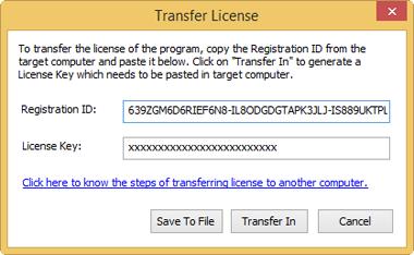 Click Save to File button to save the Registration ID and the License Key. In Browse for Folder dialog box, select the location where you want to save the details. Click OK. 6.