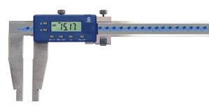 Digital Long Jaw Caliper 110-DLJ Series Standard: Factory Standard Heavy duty design Long jaws with internal measuring nibs 'Soft keys' for maximum operating comfort Easy to read LCD display Ground