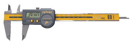 Sylvac S_Cal PRO Micron Caliper Water protected for heavy-duty work with coolants and lubricants, protection rating IP67 according to IEC 60529, even connected Automatic wake-up (system S.I.S) Sleeping mode after 20 min.