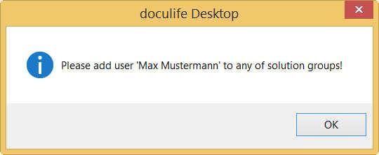 20 8 Managing users Administration manual doculife Desktop purposes) Repetition: Enter the user s password again (not used if a signature is used for authorization purposes) Make sure that the