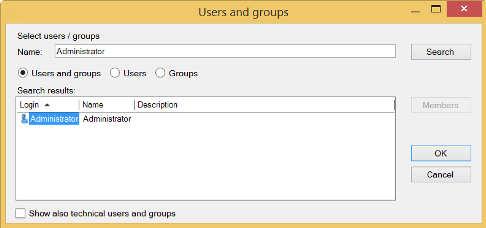 24 8 Managing users Administration manual doculife Desktop 2. In the window that appears, enter the name of the user or user group that will manage the user. 3. Click on Search.