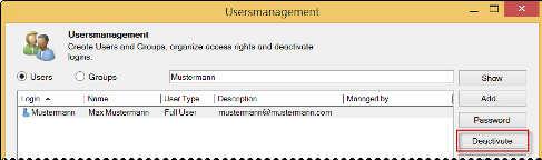 32 8 Managing users Administration manual doculife Desktop 4. Check the contents in the user s personal inbox.