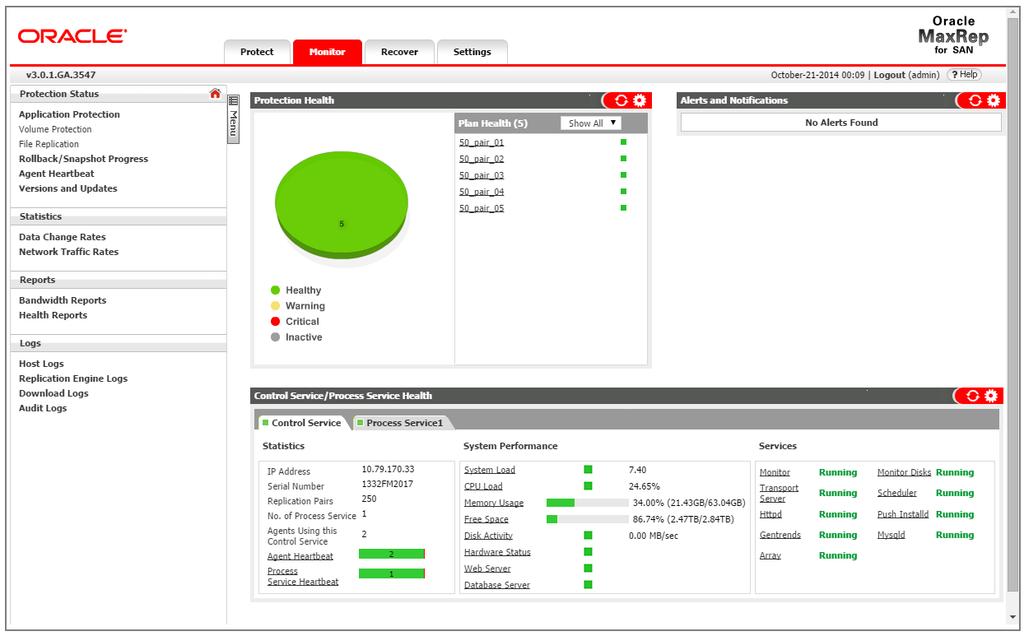 Oracle FS System Access The Pilot runs the management interface for the Oracle FS System.