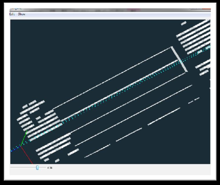 - This output is during data processing phase and consists of group of 3D shaped rectangles in the form of vector lines each 1 meter in length.