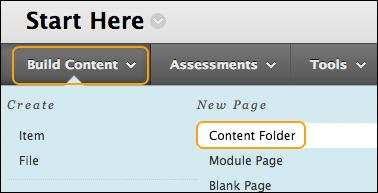Organize With Folders If your content area appears cluttered, you can use folders to organize the content.
