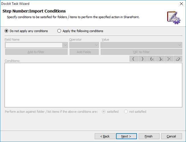 Import Conditions Dockit can update folder and list item metadata / properties in SharePoint based on certain conditions.