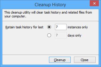 Cleanup history Dockit maintains the task history of each task run in the application task history folder e.g., <Application Data Folder>\TaskHistory\<taskname>\<timestamp>.