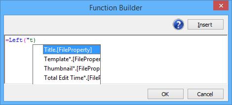 If the character starts with file property name or metadata file column name, then suggestion list
