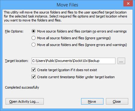 3. Move all source folders and files (ignore errors and warnings) - Move all source folders and files that were used to import.