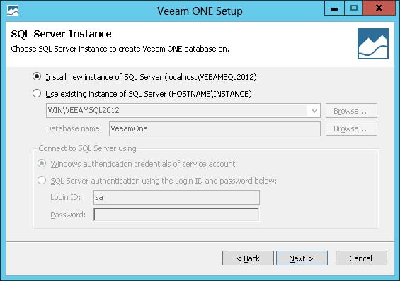 Step 10. Specify Service Account Credentials At the Service Account Credentials step of the wizard, enter credentials of the account under which the Veeam ONE services will run.