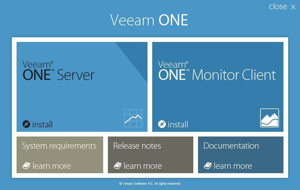 Installing Veeam ONE Monitor Client Veeam ONE Monitor Client is the primary tool for monitoring your virtual environment.