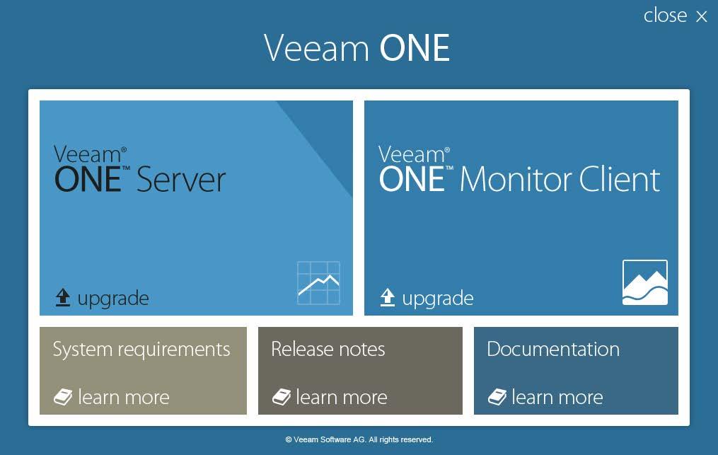 UPGRADING TO VEEAM ONE 8.0 Upgrade to version 8.0 is supported from Veeam ONE version 6.5 and 7.0. To upgrade to Veeam ONE 8.0, follow these steps: Step 1.