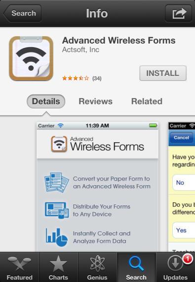 Advanced Wireless Forms for Apple User Guide 5. If you have a user account already, you can launch AWF.
