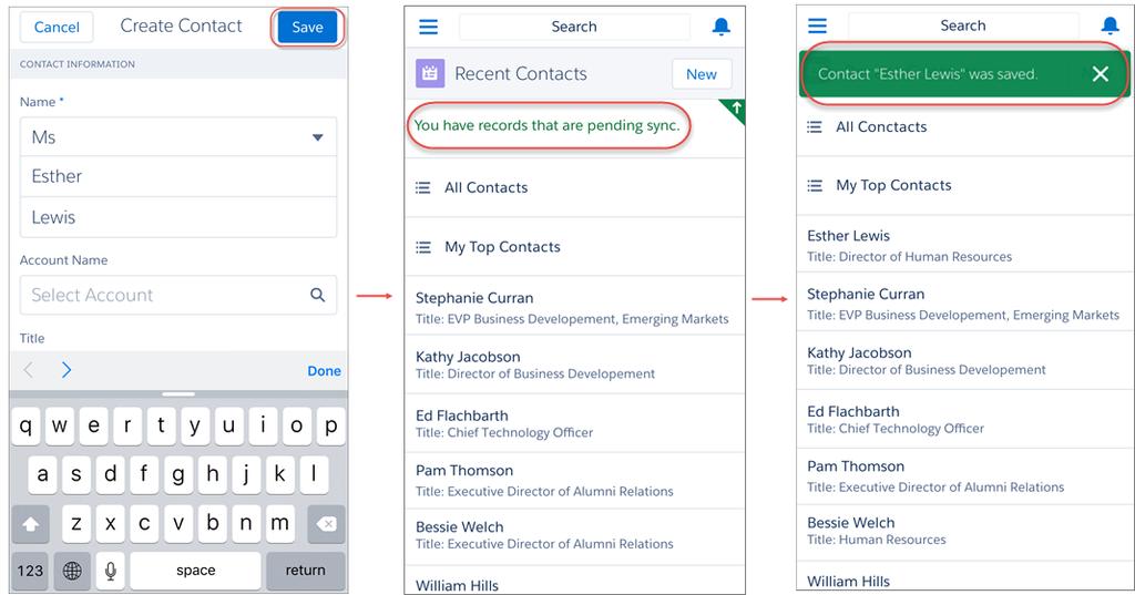 Chapter 7 Work Offline with the Salesforce1 Mobile App See Data and UI Elements That Are Available When Salesforce1 is Offline for the full list of data that can be updated with Offline Edit.