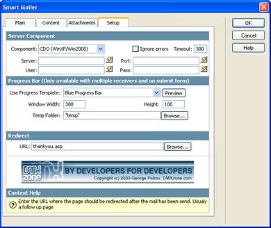 Apply Smart Mailer: Setup There are four components: CDO (WinXP/Win2000), CDONTS (NT4/Win2000), JMail and ASPEmail.