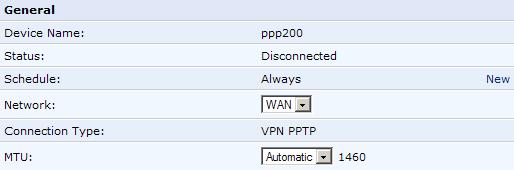 MP-20x Telephone Adapter 10. WAN Settings 10.3.2 General This section displays the connection's general parameters.