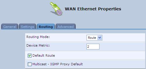 MP-20x Telephone Adapter 11. VLAN and Bridge Settings 11.1.5.1.3 Changing the Routing Mode and Adding a Static Route To change the routing mode: 1.