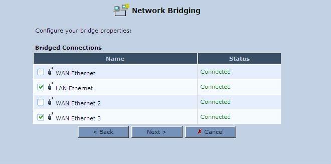 MP-20x Telephone Adapter 11. VLAN and Bridge Settings 7. Define a new network bridge.