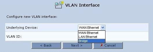 Connection option > Network Bridging option), check LAN Ethernet and WAN Ethernet. Figure 11-35: WAN/LAN Bridge 5.