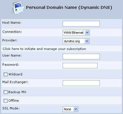 MP-20x Telephone Adapter 14. Advanced Settings Figure 14-38: Personal Domain Name (Dynamic DNS) - Adding 3. Configure the DDNS parameters. Use the table below as a reference.