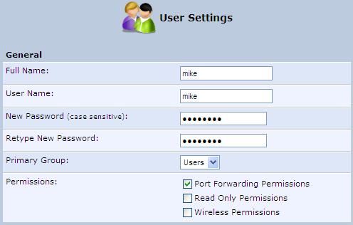 User's Manual 2. In the 'Users' table, click New User; the 'Users Settings' screen appears. Figure 14-55: Users Settings Screen 3. Add a new user by configuring the following fields: a.
