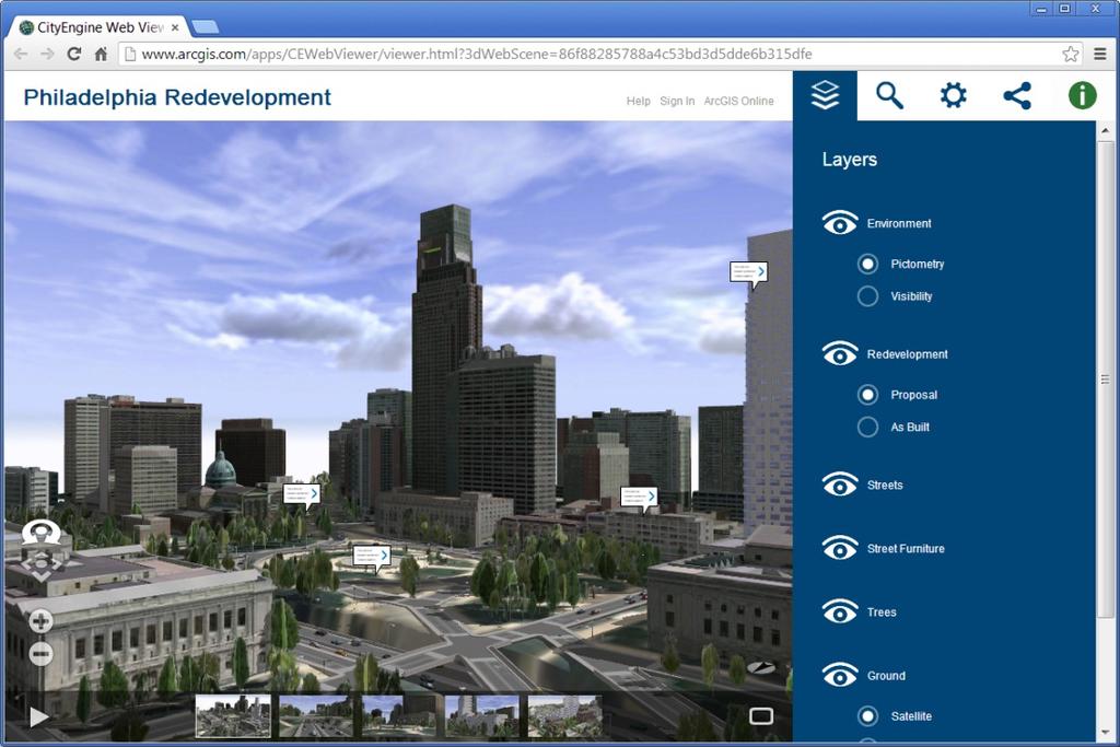 Figure 1 3D Web Scene in CityEngine Web Viewer The Export To 3D Web Scene Geoprocessing Tool The Export To 3D Web Scene geoprocessing