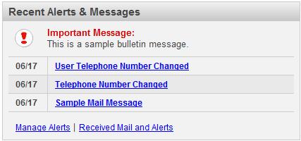 About the Recent Alerts & Messages Panel The Recent Alerts & Messages panel provides company users with the last seven calendar days of alerts and messages sent to them.