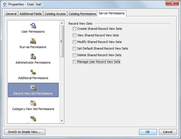 MANAGING USERS ADVANCED VIEW: PERMISSIONS 117 The permissions you can set for all these items are similar.