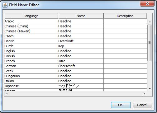 The menu options match the field properties you can (de)activate for multiple fields at once. Selecting a menu item opens a submenu that offers Enable and Disable options.