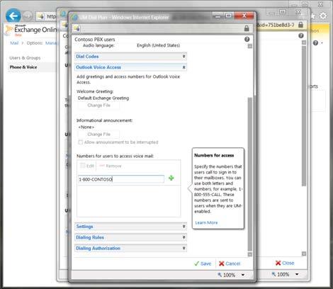Microsoft Office 365 Exchange UM with IP PBX Figure 2-5: Editing the Display