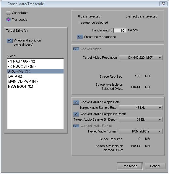 CONSOLIDATE Consolidate is the Avid copy command. After mounting a GFPAK you can preselect just some of the clips for transfer into Avid storage and consolidate them.