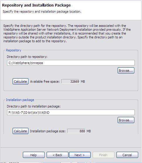 4. In Figure 3, enter the directory path to your CIM Repository and the directory that contains the product installation packages, to be loaded into the CIM repository.