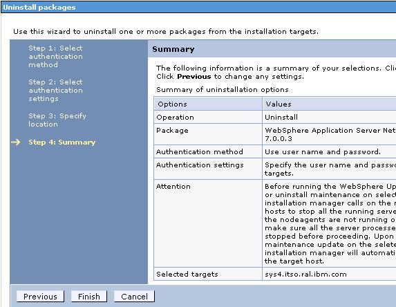 Figure 17 Uninstall Summary Refer to the installation history for the results of