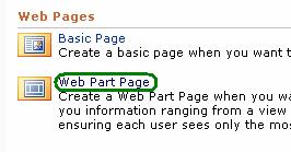 Figure 77: Area to which web part will be added 3. Click Create on the title bar. The Create page is displayed. 4.