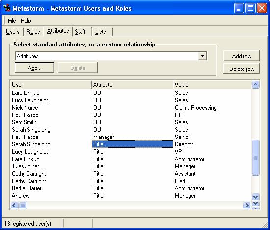 Administration Guide Figure 47: Attributes Tab 5. Save the current row by tabbing out of the row.