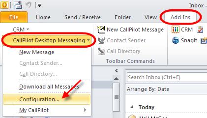 Accessing the CallPilot Desktop Messaging Properties You may wish to change certain attributes of the CallPilot application. You can do this from the CallPilot Desktop Messaging Properties screen.