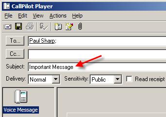 12. Enter a subject for the message in the Subject text box. CallPilot Unified Messaging 13.