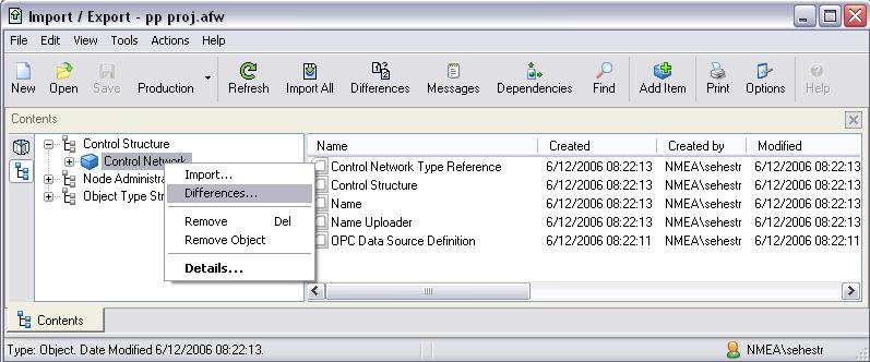Show Differences Dialog Box - Entire Archive When launched from the context menu (see Figure 12), it is possible to show differences between the selected